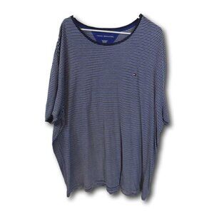 Tommy Hilfiger Mens Blue & White Striped T-Shirt Size: 2XL